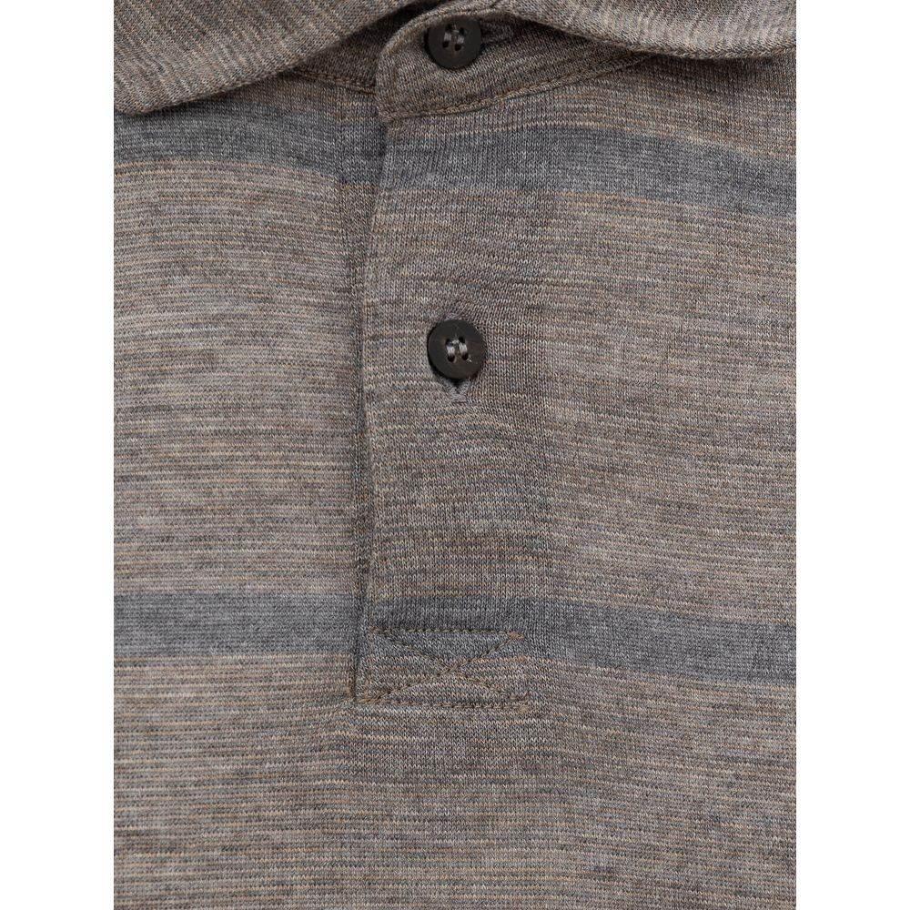 Corneliani Multicolor Wool Polo Shirt - Hilstor