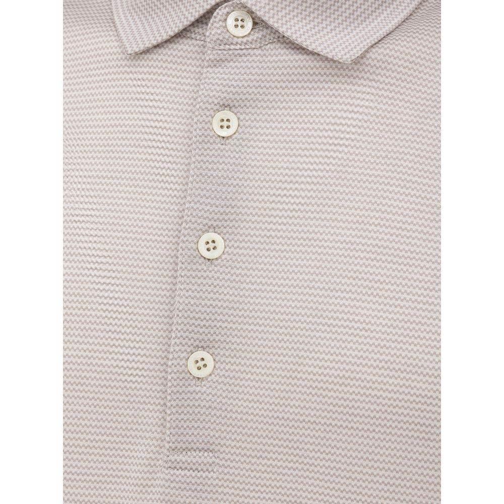 Corneliani White Cotton Polo Shirt - Hilstor