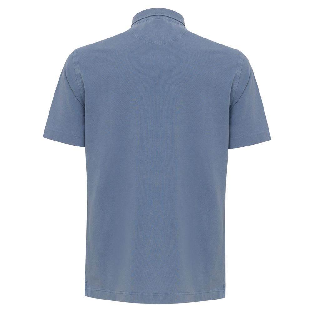 Corneliani Turquoise Cotton Polo Shirt - Hilstor