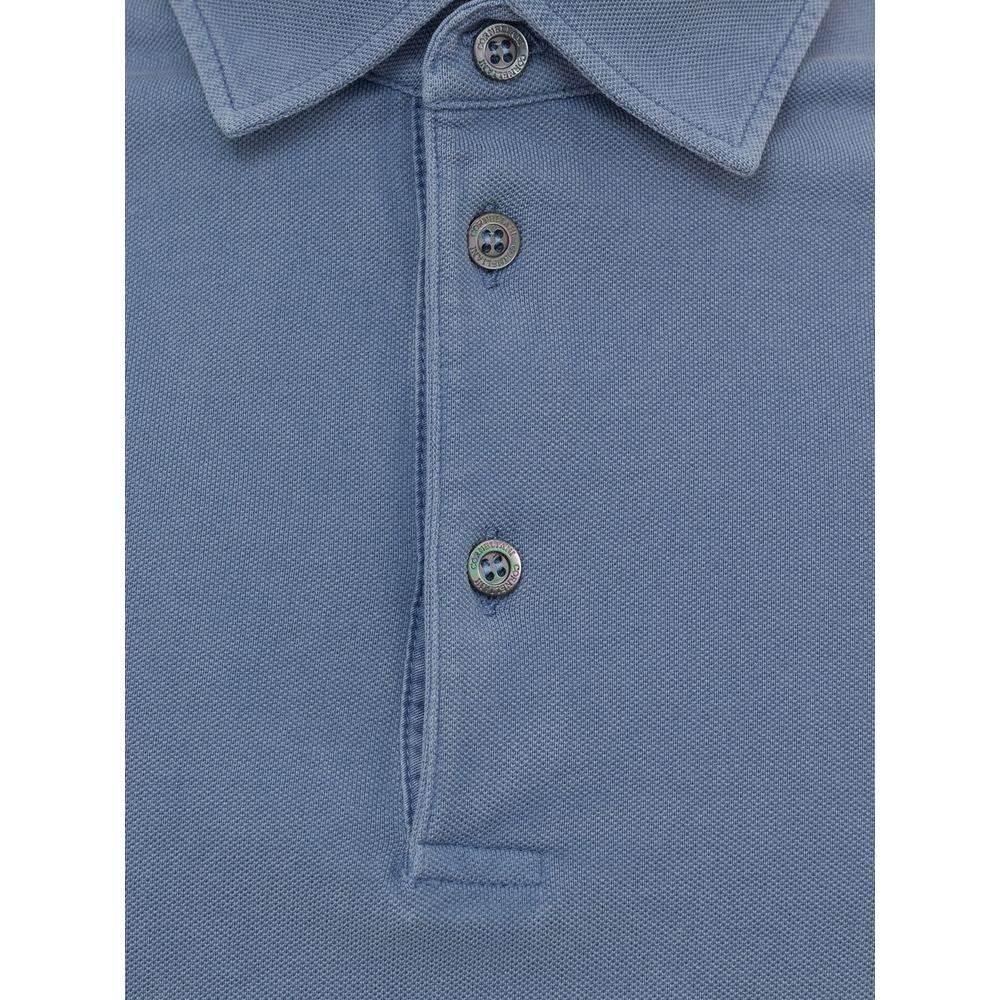 Corneliani Turquoise Cotton Polo Shirt - Hilstor