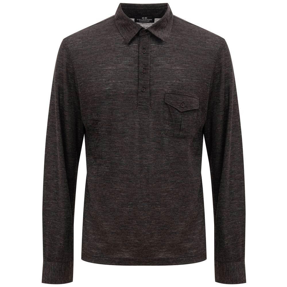 Corneliani Gray Wool Polo Shirt - Hilstor