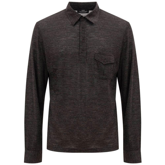 Corneliani Gray Wool Polo Shirt - Hilstor