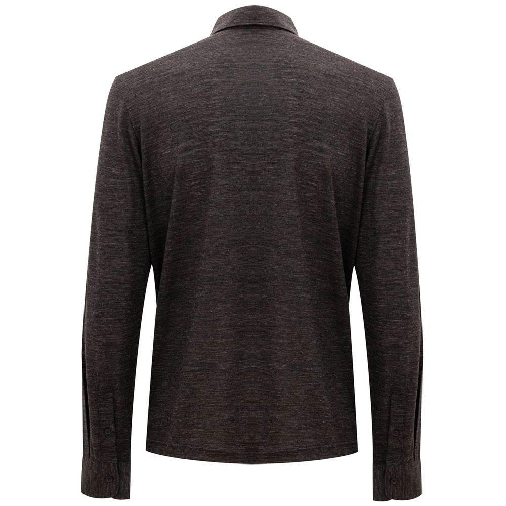 Corneliani Gray Wool Polo Shirt - Hilstor