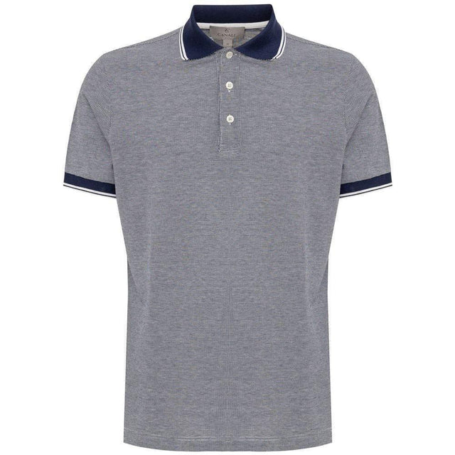 Canali Blue Cotton Polo Shirt - Hilstor