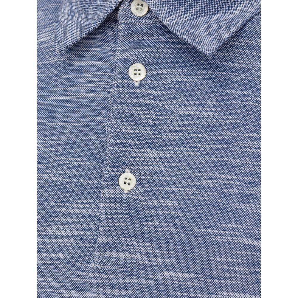 Corneliani Blue Cotton Polo Shirt - Hilstor