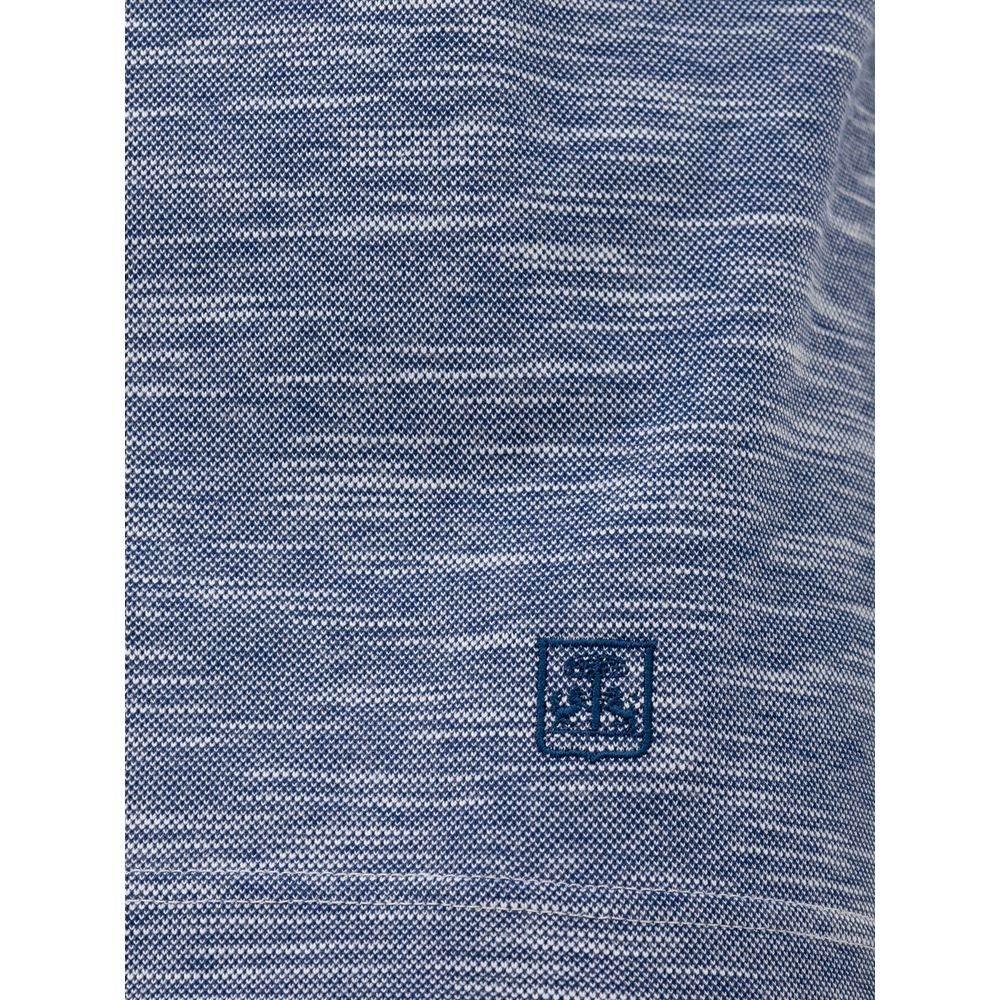 Corneliani Blue Cotton Polo Shirt - Hilstor