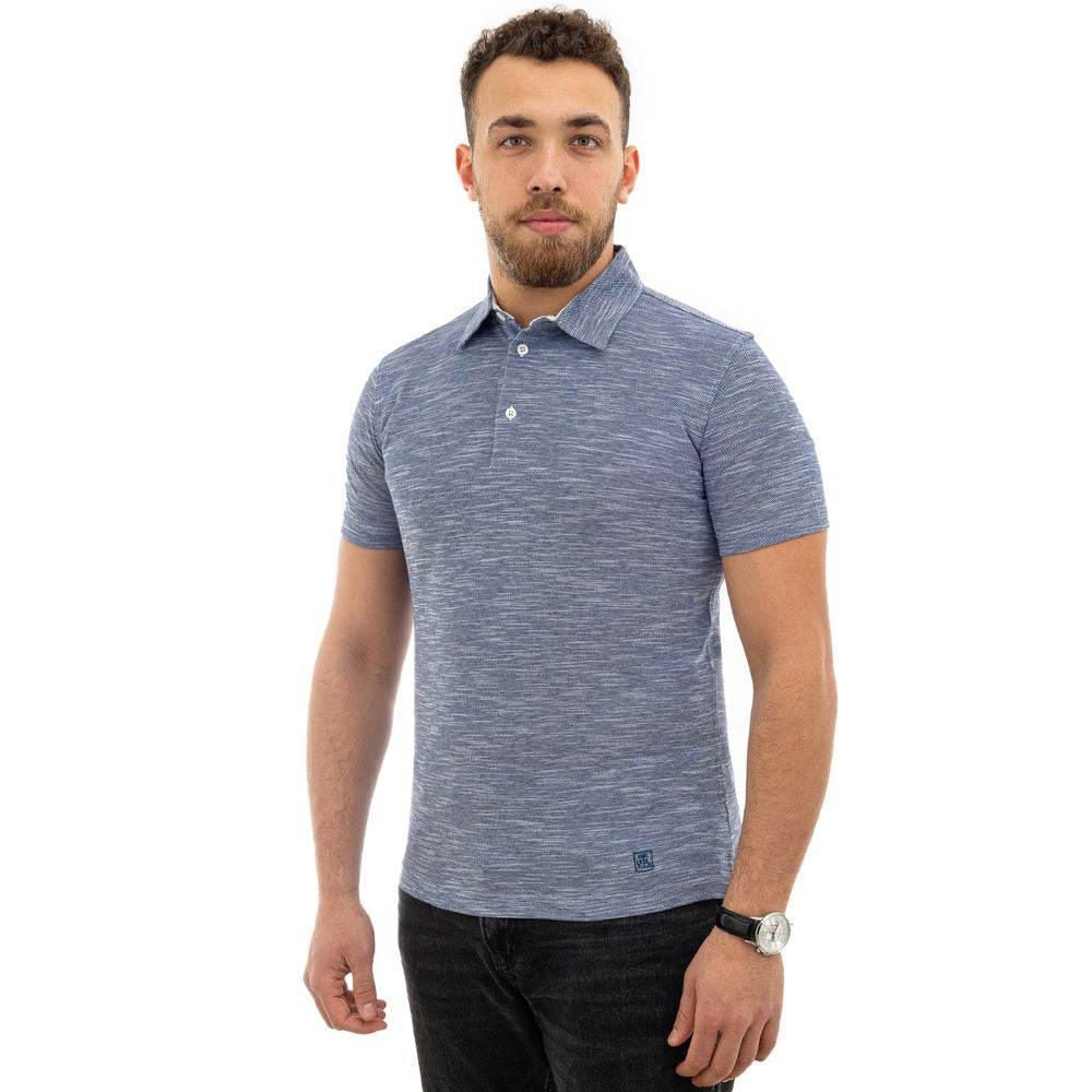 Corneliani Blue Cotton Polo Shirt - Hilstor