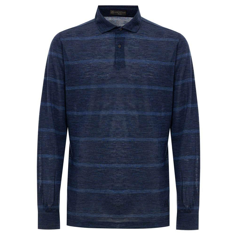 Corneliani blå uld poloshirt