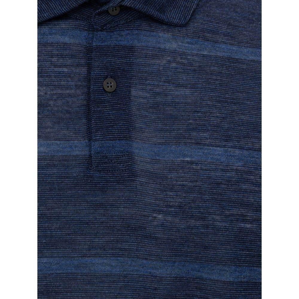 Corneliani blå uld poloshirt