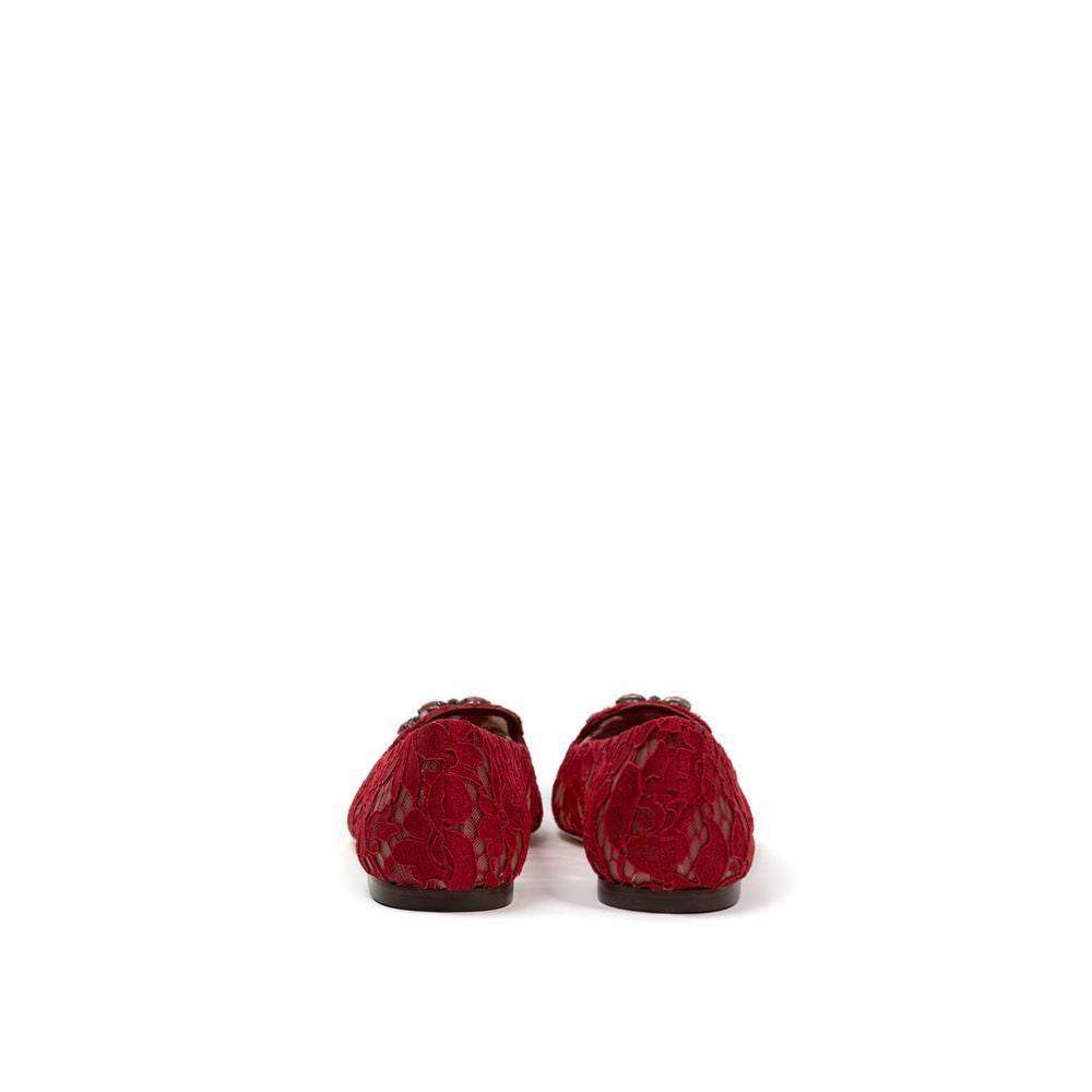 Dolce & Gabbana Red Viscose Flat Shoe - Hilstor