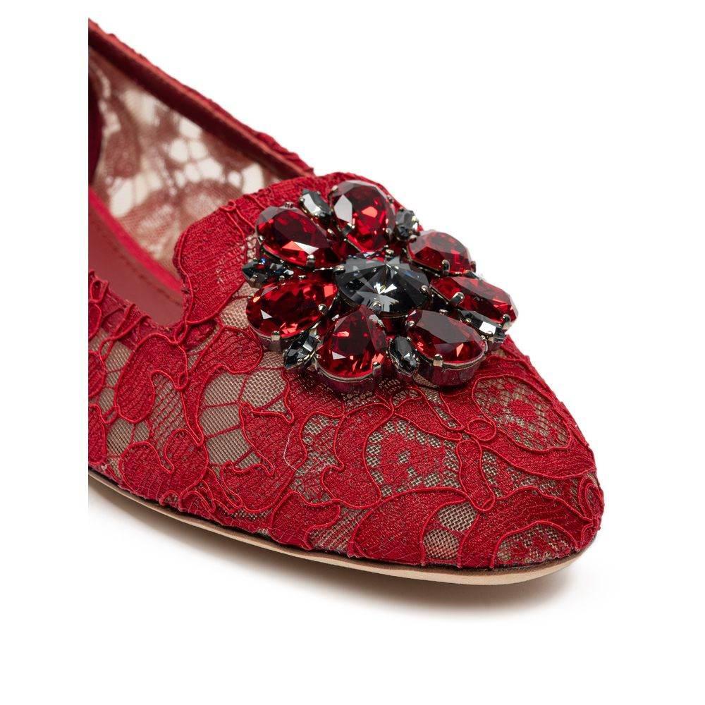 Dolce & Gabbana Red Viscose Flat Shoe - Hilstor