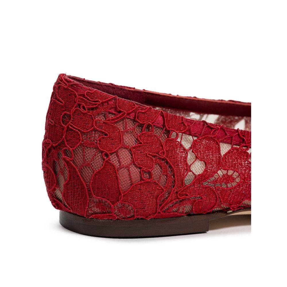 Dolce & Gabbana Red Viscose Flat Shoe - Hilstor