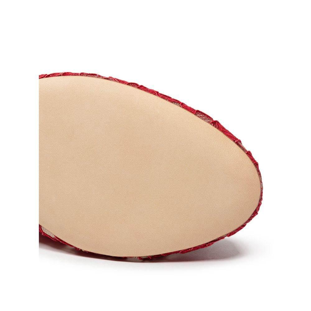 Dolce & Gabbana Red Viscose Flat Shoe - Hilstor