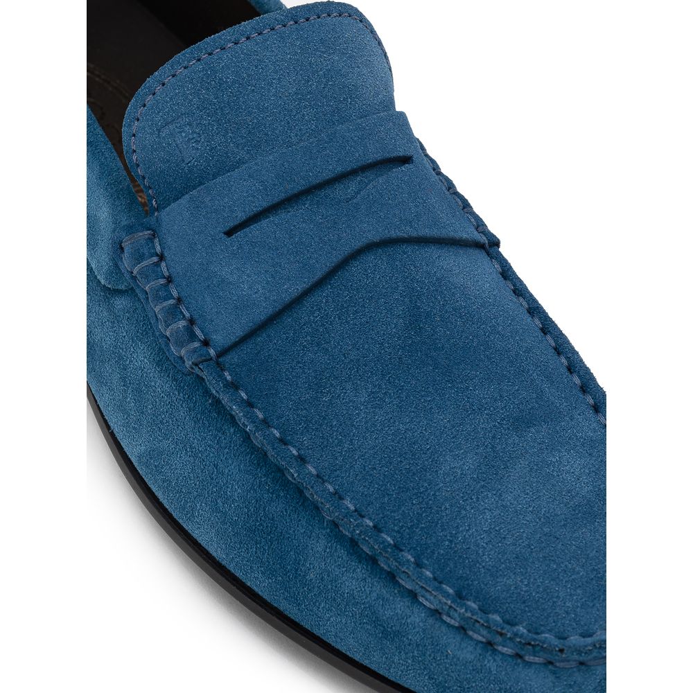 Tod's Blue Suede Leather Loafer