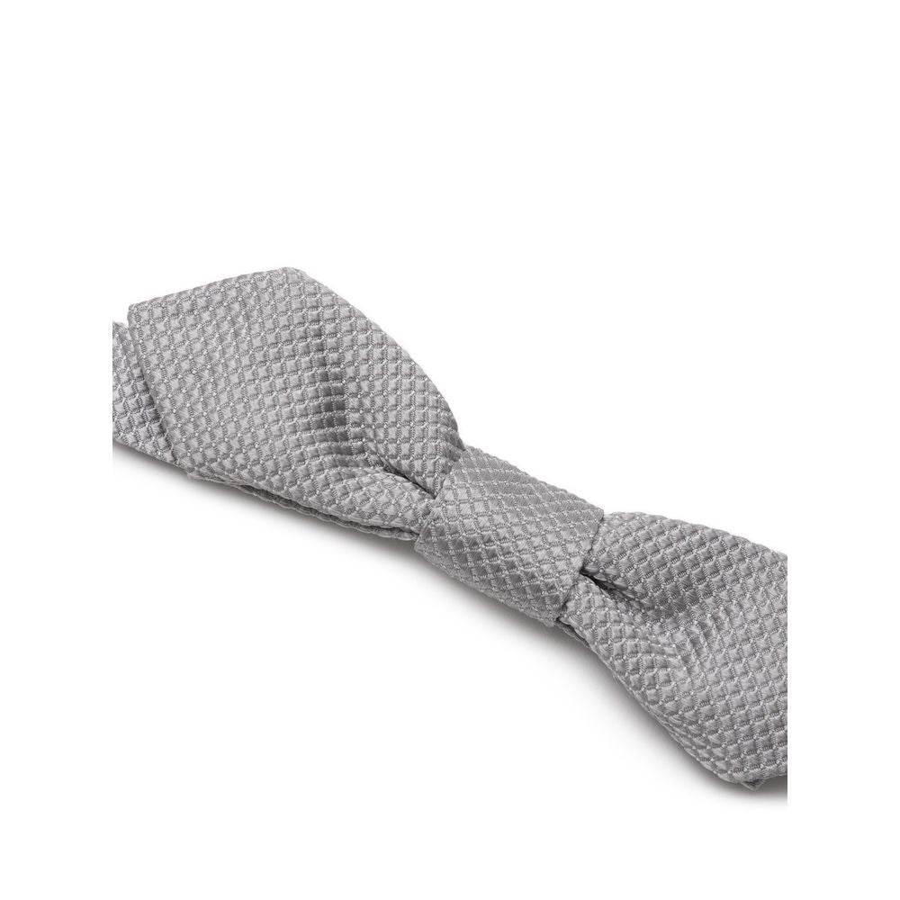 Dolce & Gabbana Silver Silk Ties & Bowty - Hilstor
