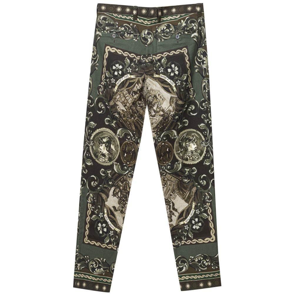 Dolce & Gabbana Green Cotton Pant - Hilstor
