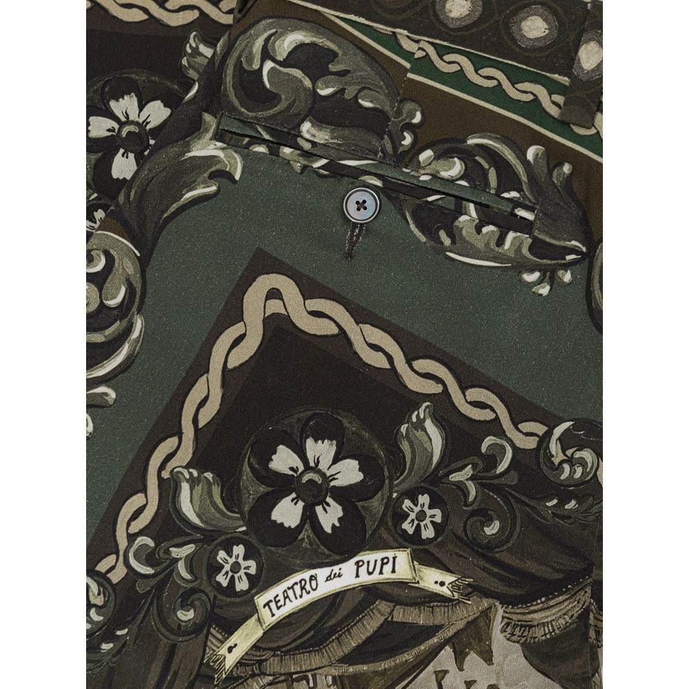 Dolce & Gabbana Green Cotton Pant - Hilstor