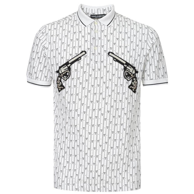 Dolce & Gabbana White Cotton Polo Shirt - Hilstor