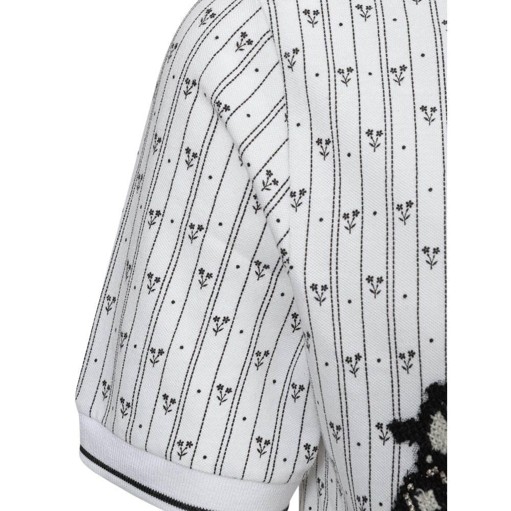 Dolce & Gabbana White Cotton Polo Shirt - Hilstor