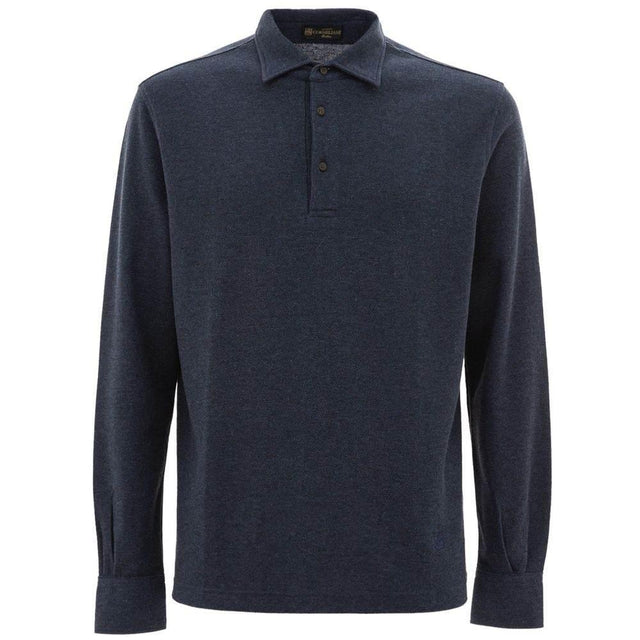 Corneliani Blue Cotton Polo Shirt - Hilstor