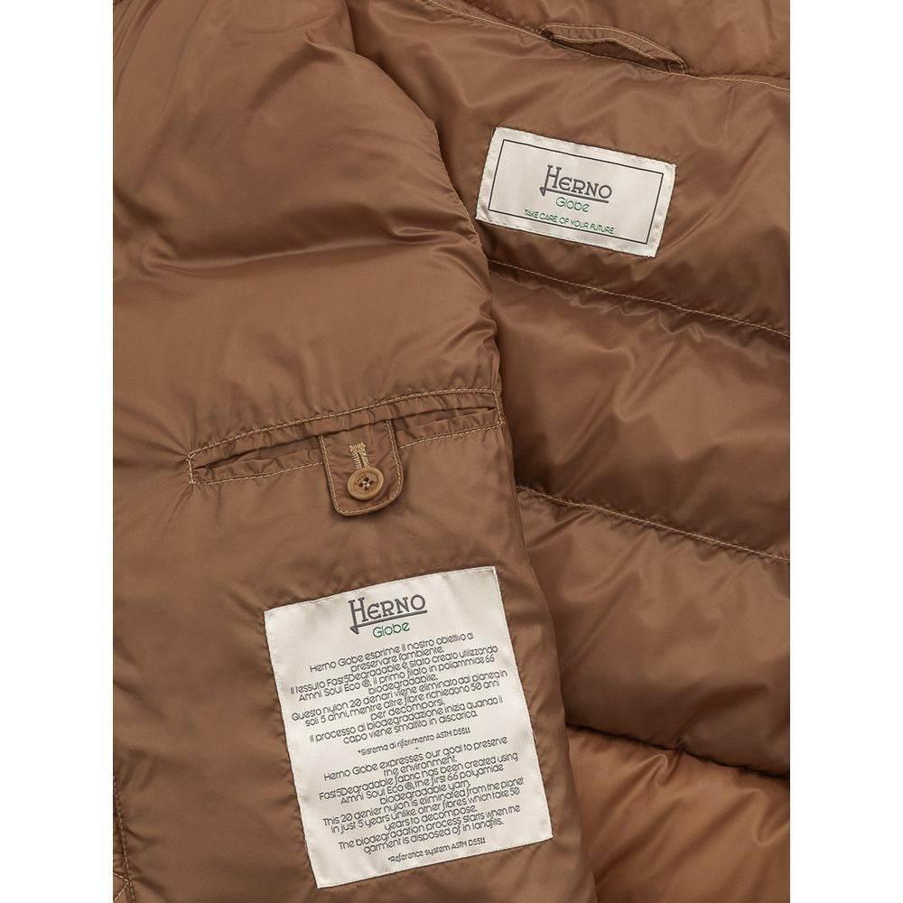 Herno Brown Polyamide Sleveless Jacket - Hilstor
