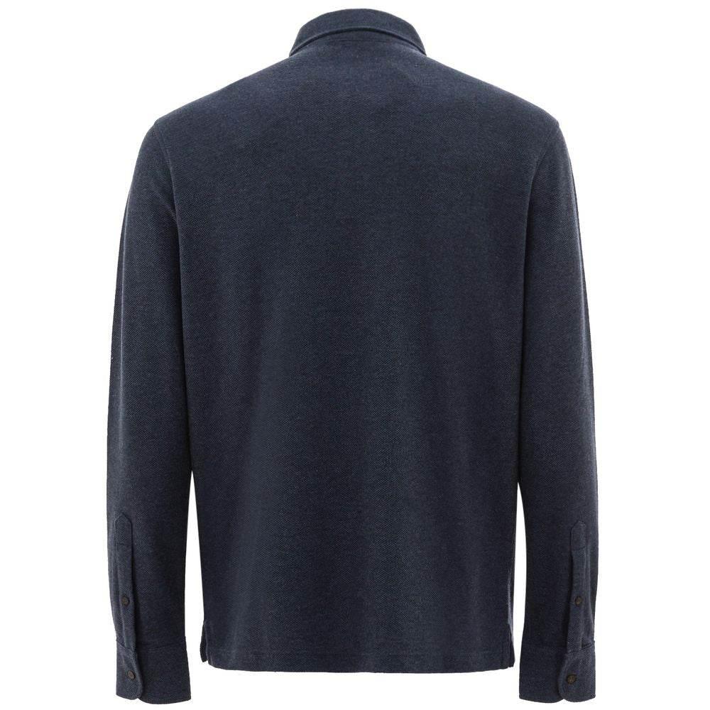 Corneliani Blue Cotton Polo Shirt - Hilstor