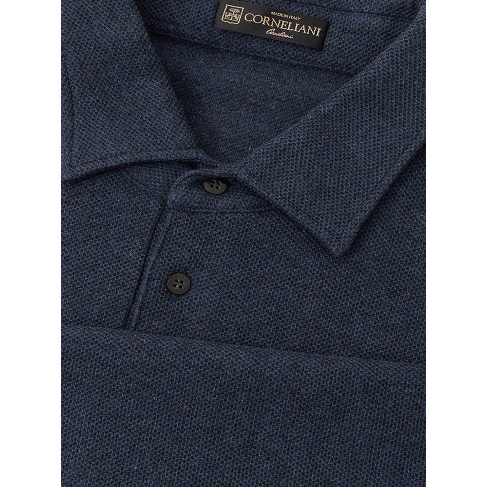 Corneliani Blue Cotton Polo Shirt - Hilstor
