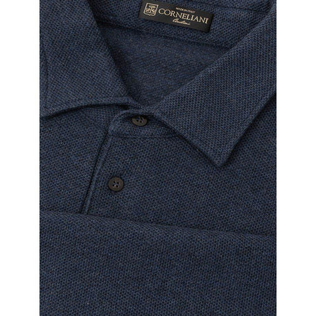 Corneliani Blue Cotton Polo Shirt - Hilstor