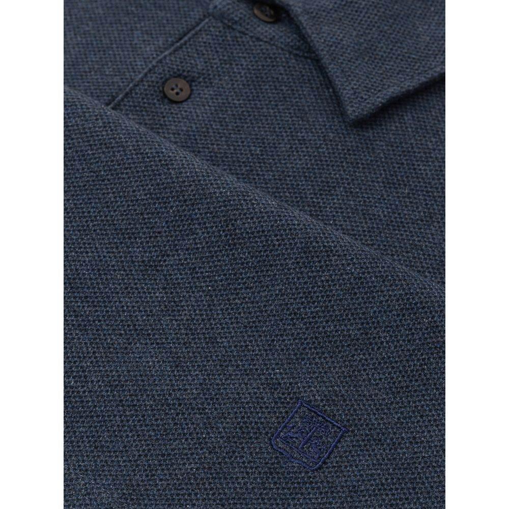 Corneliani Blue Cotton Polo Shirt - Hilstor
