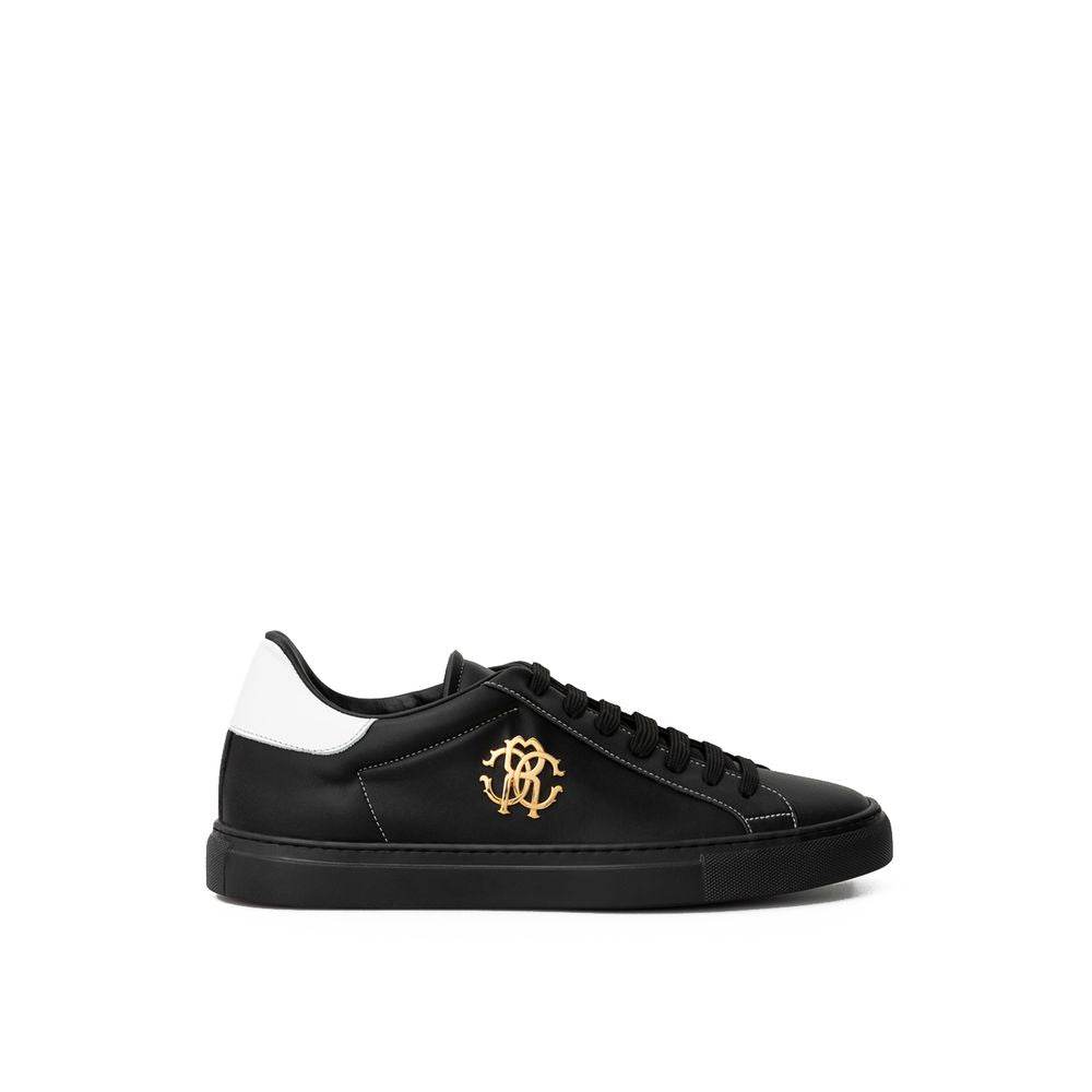 Roberto Cavalli Black Leather Sneaker - Hilstor