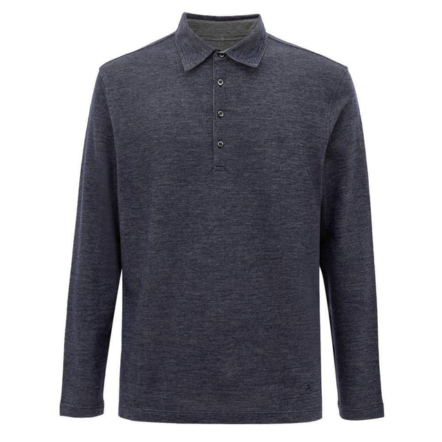 Corneliani Blue Wool Polo Shirt - Hilstor