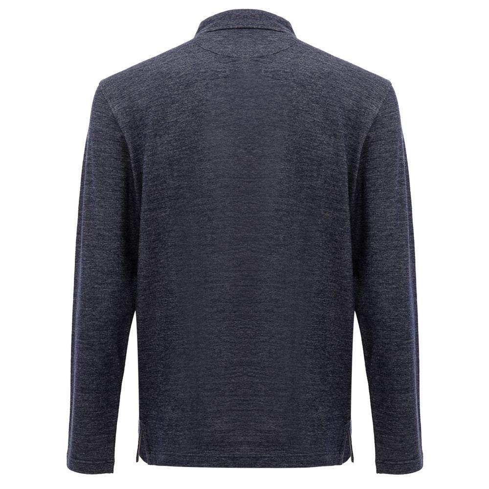 Corneliani Blue Wool Polo Shirt - Hilstor