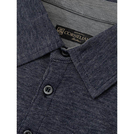 Corneliani Blue Wool Polo Shirt - Hilstor