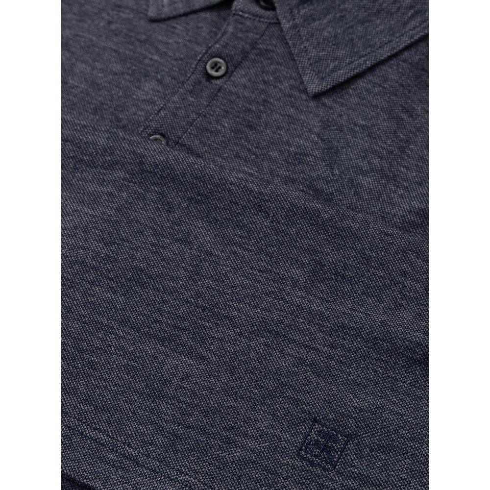 Corneliani Blue Wool Polo Shirt - Hilstor