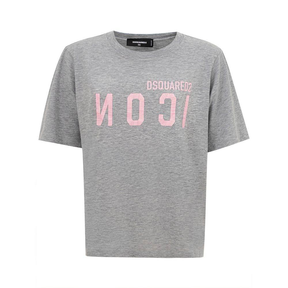Dsquared² Elegant Gray Cotton Top for Women - Hilstor