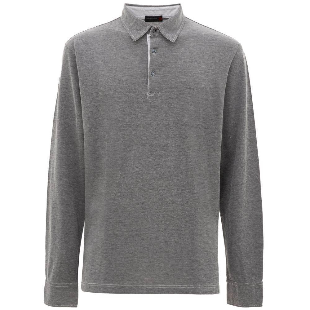 Corneliani Gray Cotton Polo Shirt - Hilstor