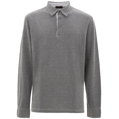 Corneliani Gray Cotton Polo Shirt - Hilstor