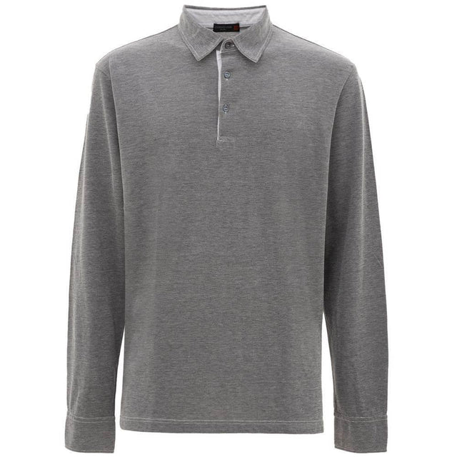 Corneliani Gray Cotton Polo Shirt - Hilstor