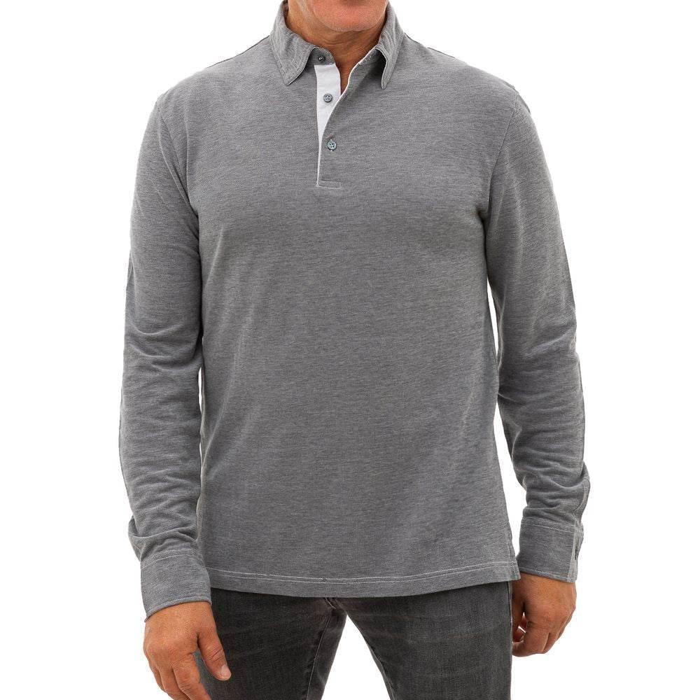 Corneliani Gray Cotton Polo Shirt - Hilstor