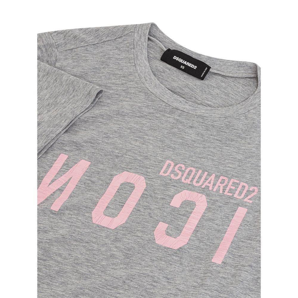 Dsquared² Elegant Gray Cotton Top for Women - Hilstor