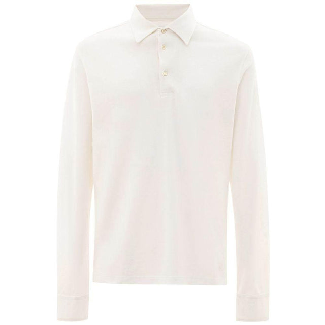 Corneliani White Cotton Polo Shirt - Hilstor