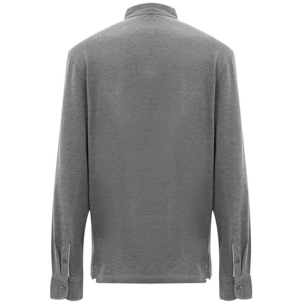 Corneliani Gray Cotton Polo Shirt - Hilstor