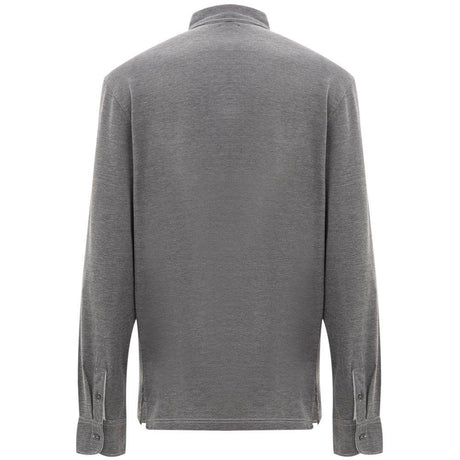 Corneliani Gray Cotton Polo Shirt - Hilstor