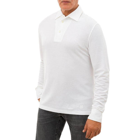 Corneliani White Cotton Polo Shirt - Hilstor
