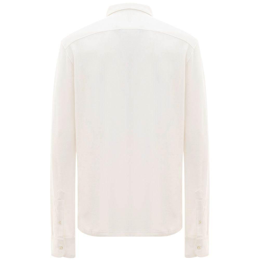 Corneliani White Cotton Polo Shirt - Hilstor
