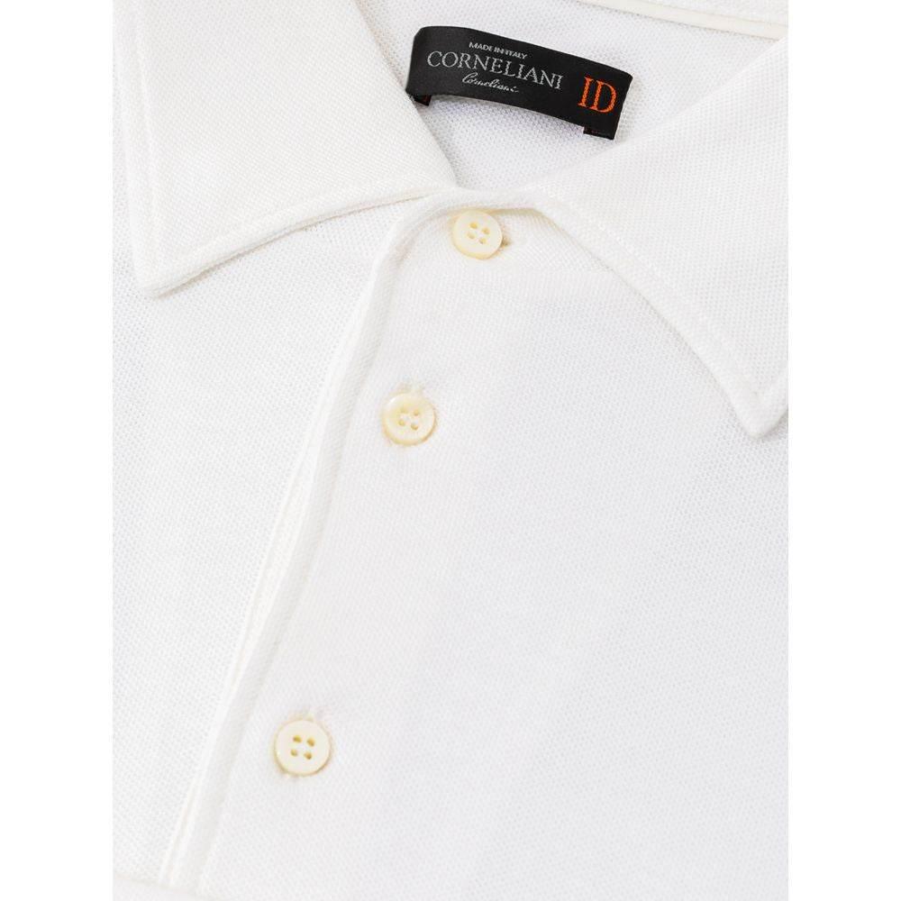 Corneliani White Cotton Polo Shirt - Hilstor