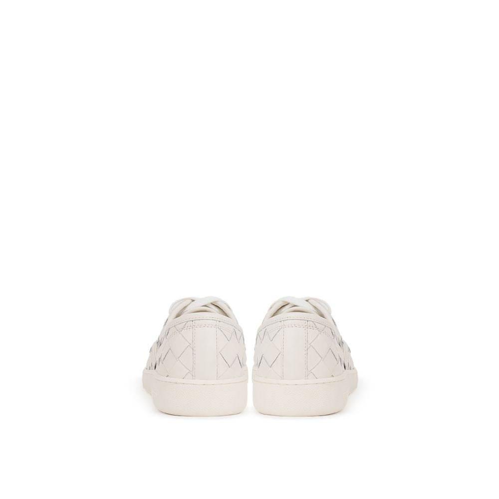 Bottega Veneta White Leather Sneaker - Hilstor