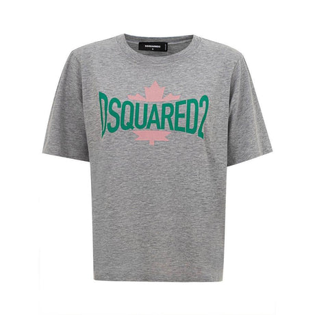 Dsquared² Chic Gray Cotton Tee for the Modern Woman - Hilstor
