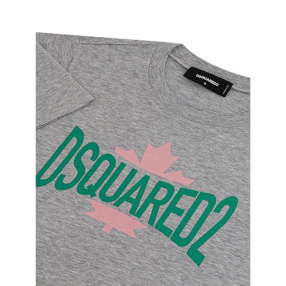 Dsquared² Chic Gray Cotton Tee for the Modern Woman - Hilstor