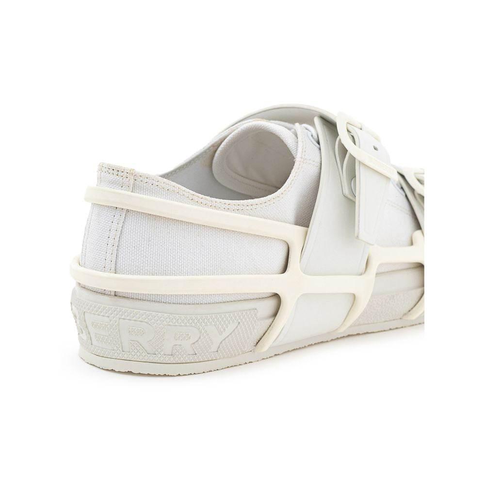 Burberry White Cotton Sneaker - Hilstor
